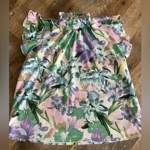 MELLODAY Floral Textured Blouse